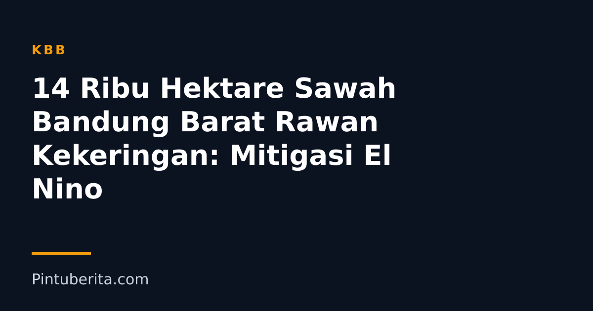 14 Ribu Hektare Sawah Bandung Barat Rawan Kekeringan: Mitigasi El Nino
