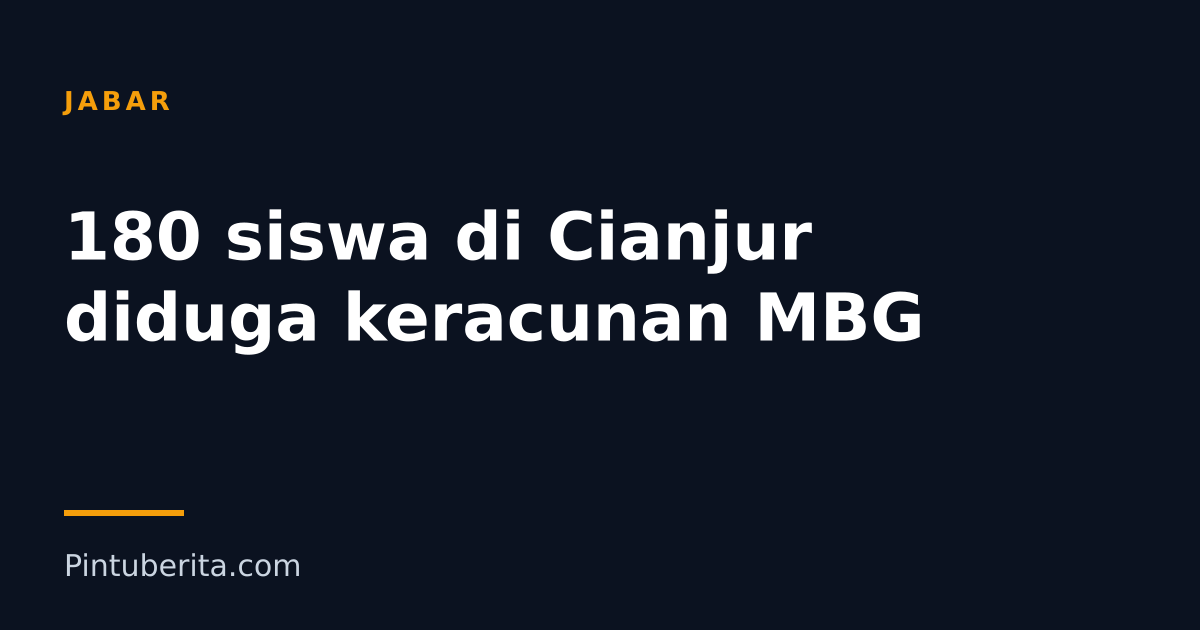 180 siswa di Cianjur diduga keracunan MBG