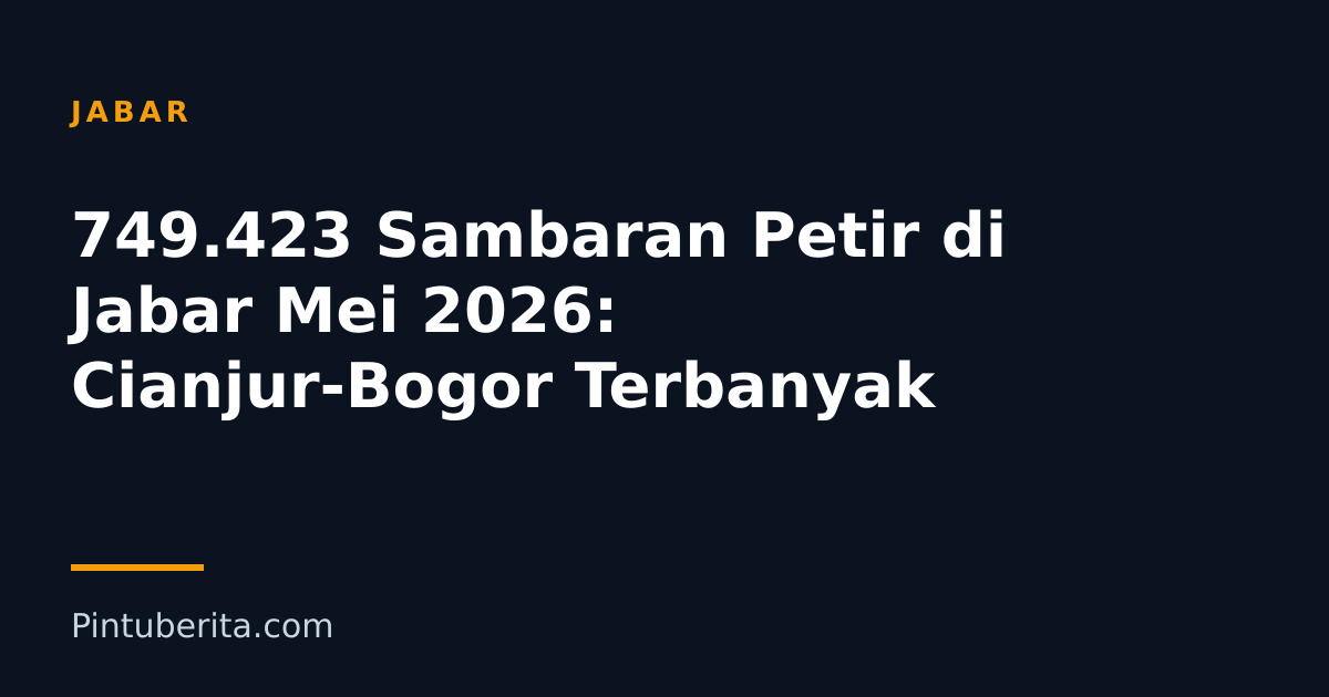 749.423 Sambaran Petir di Jabar Mei 2026: Cianjur-Bogor Terbanyak