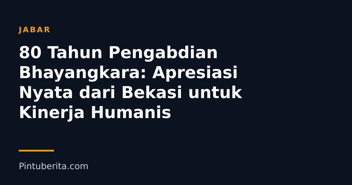 80 Tahun Pengabdian Bhayangkara: Apresiasi Nyata dari Bekasi untuk Kinerja Humanis