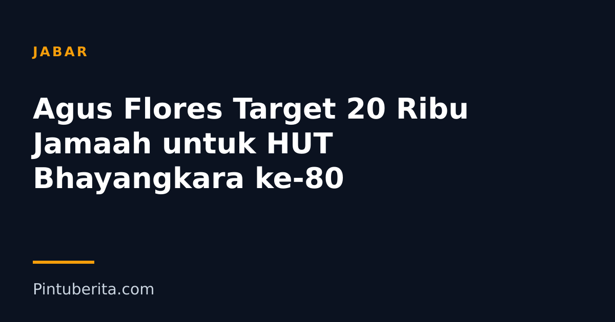 Agus Flores Target 20 Ribu Jamaah untuk HUT Bhayangkara ke-80