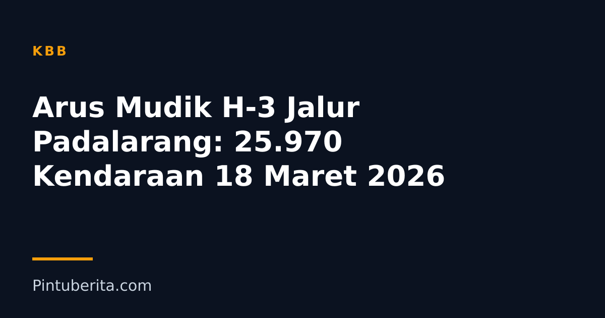 Arus Mudik H-3 Jalur Padalarang: 25.970 Kendaraan 18 Maret 2026