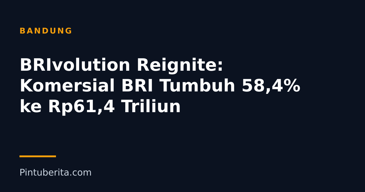 BRIvolution Reignite: Komersial BRI Tumbuh 58,4% ke Rp61,4 Triliun