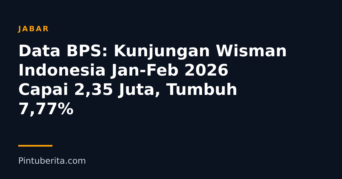 Data BPS: Kunjungan Wisman Indonesia Jan-Feb 2026 Capai 2,35 Juta, Tumbuh 7,77%