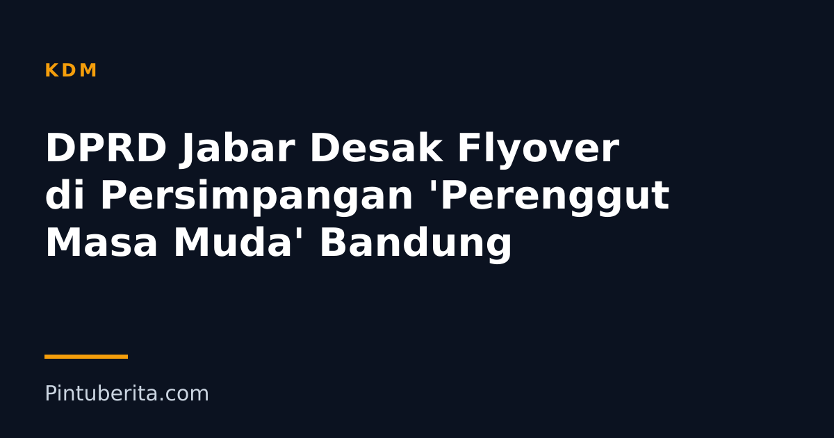 DPRD Jabar Desak Flyover di Persimpangan 'Perenggut Masa Muda' Bandung