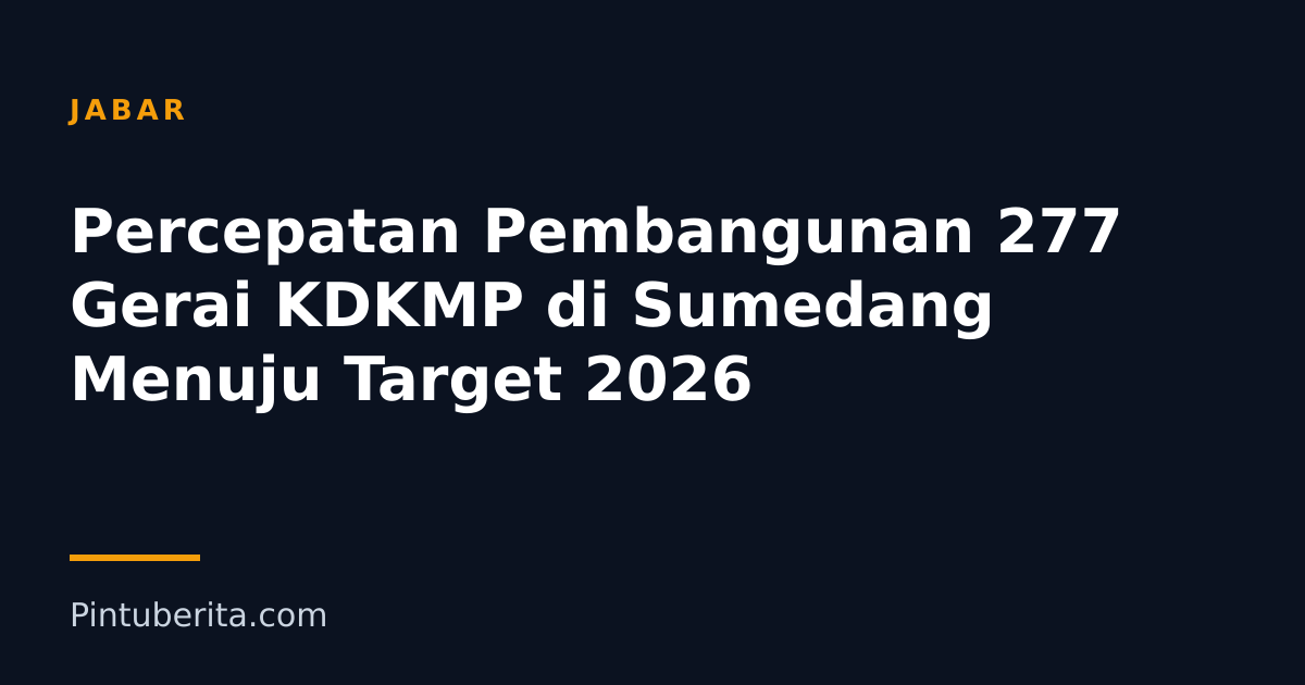 Percepatan Pembangunan 277 Gerai KDKMP di Sumedang Menuju Target 2026