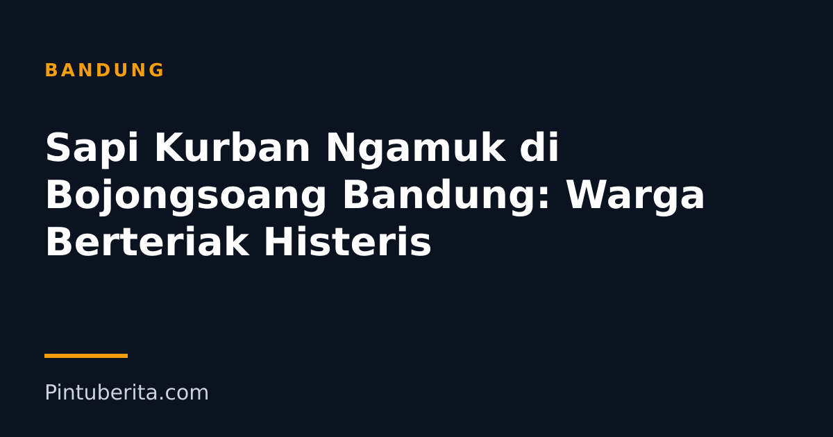 Sapi Kurban Ngamuk di Bojongsoang Bandung: Warga Berteriak Histeris