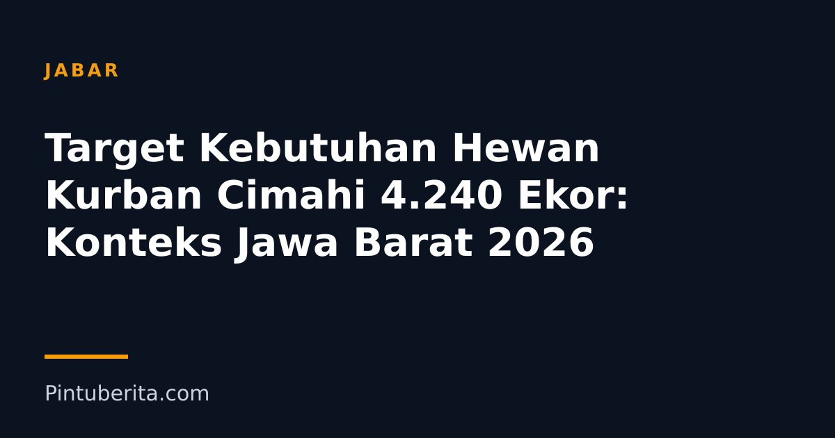 Target Kebutuhan Hewan Kurban Cimahi 4.240 Ekor: Konteks Jawa Barat 2026