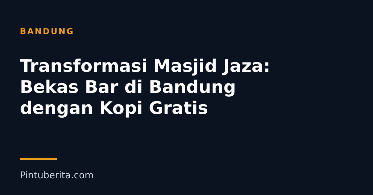 Transformasi Masjid Jaza: Bekas Bar di Bandung dengan Kopi Gratis